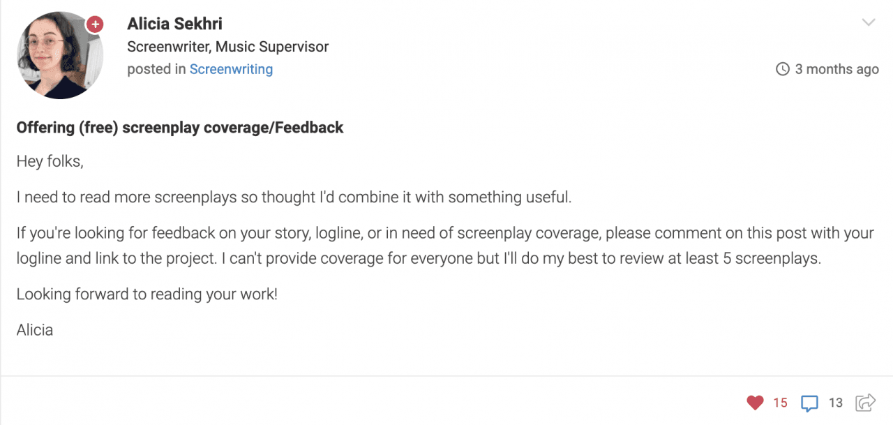 4 Things I Learned by Offering Free Script Coverage