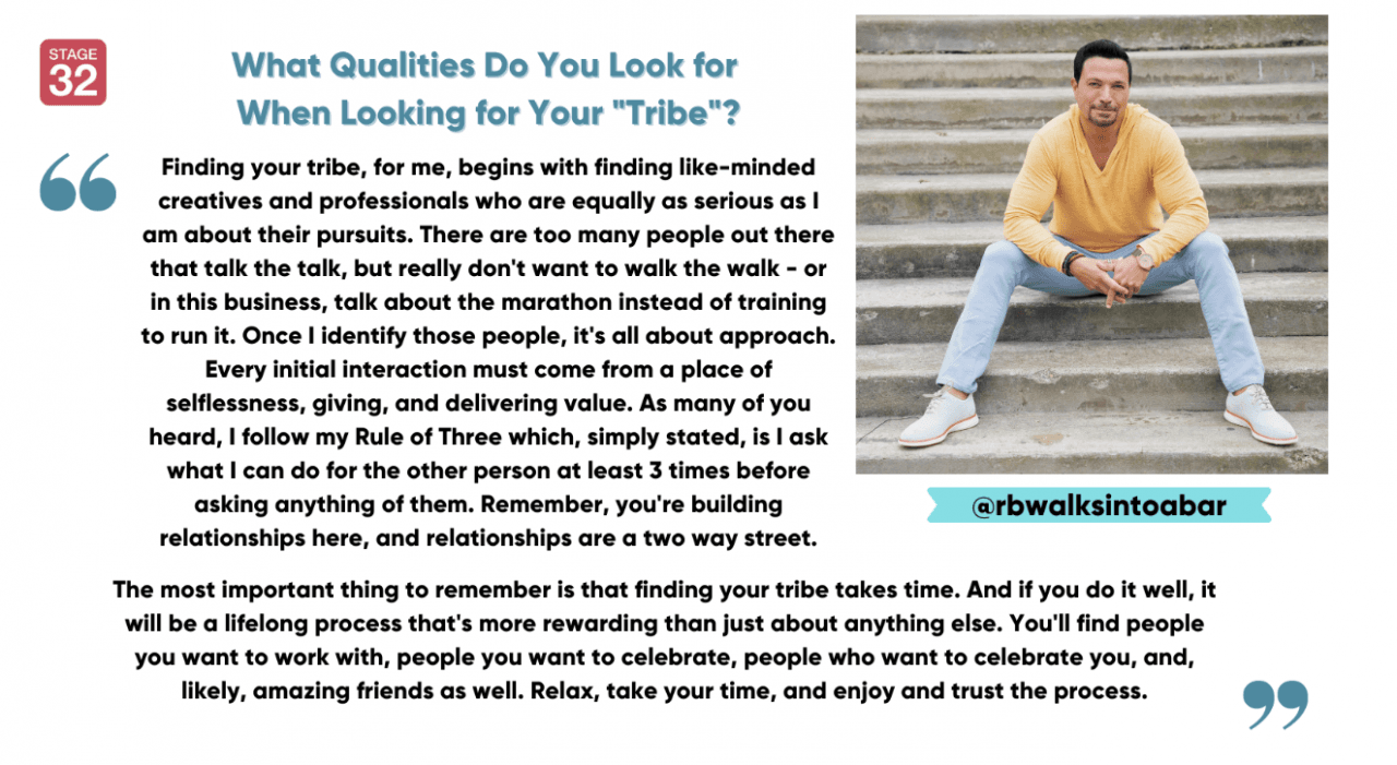 How to Find Find Your Creative Tribe on Stage 32
