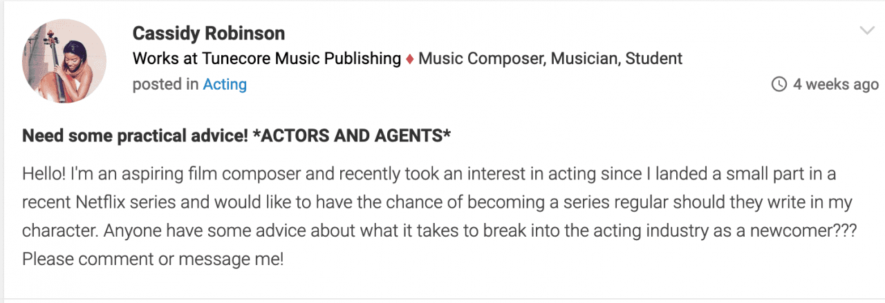 Dear Bradley What Does it Take to Break into Acting   Other Filmmaking Questions