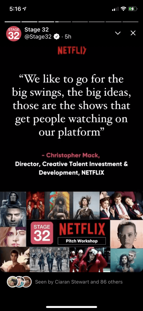 Stage 32  Netflix TV Pitch Workshop Now Available OnDemand for FREE