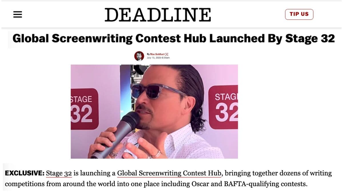 Stage 32 Launches Global Screenwriting Contest Hub: Oscar and BAFTA Qualifying Contests Participating!