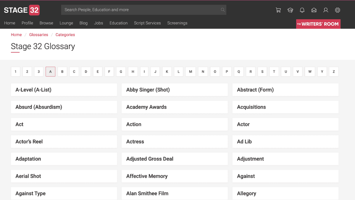 Introducing the Stage 32 Entertainment Industry Glossary