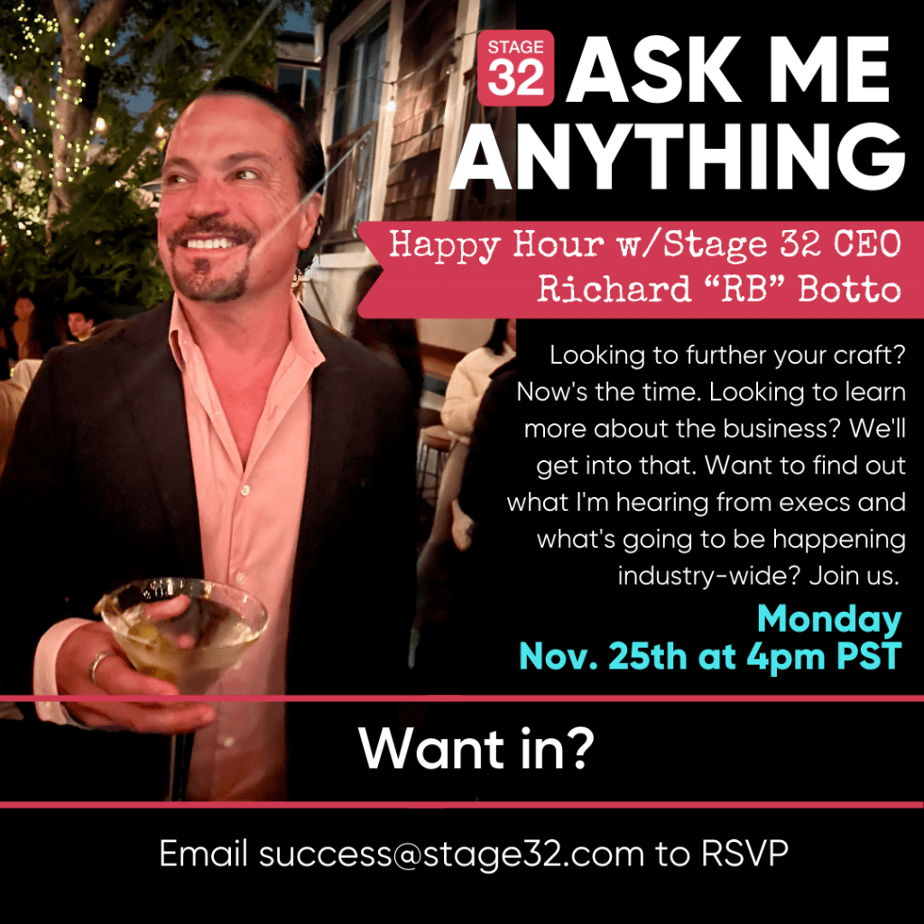 A Writers Room Special Event Ask Me Anything with Stage 32 CEO Richard RB Botto
