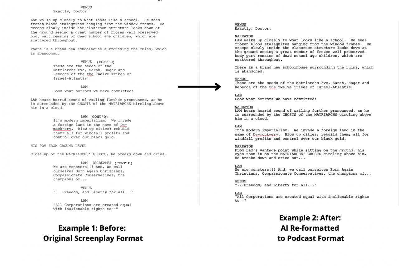 How to Use AI to Turn Your Screenplay into a Podcast and to get in front of Buyers Agents Producers Faster