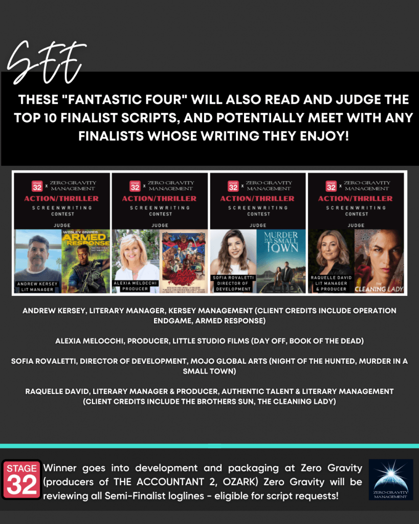 The Stage 32 x Zero Gravity ActionThriller Is a OnceinaLifetime Opportunity for Writers