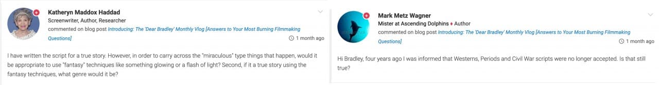 Dear Bradley What Kind of Script Peaks Studio Interest Other Filmmaking Questions