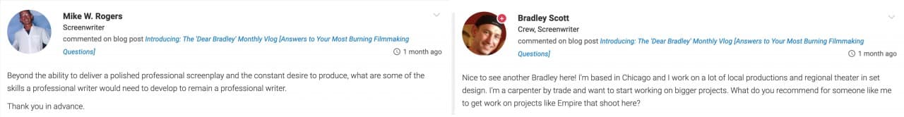 Dear Bradley What Kind of Script Peaks Studio Interest Other Filmmaking Questions