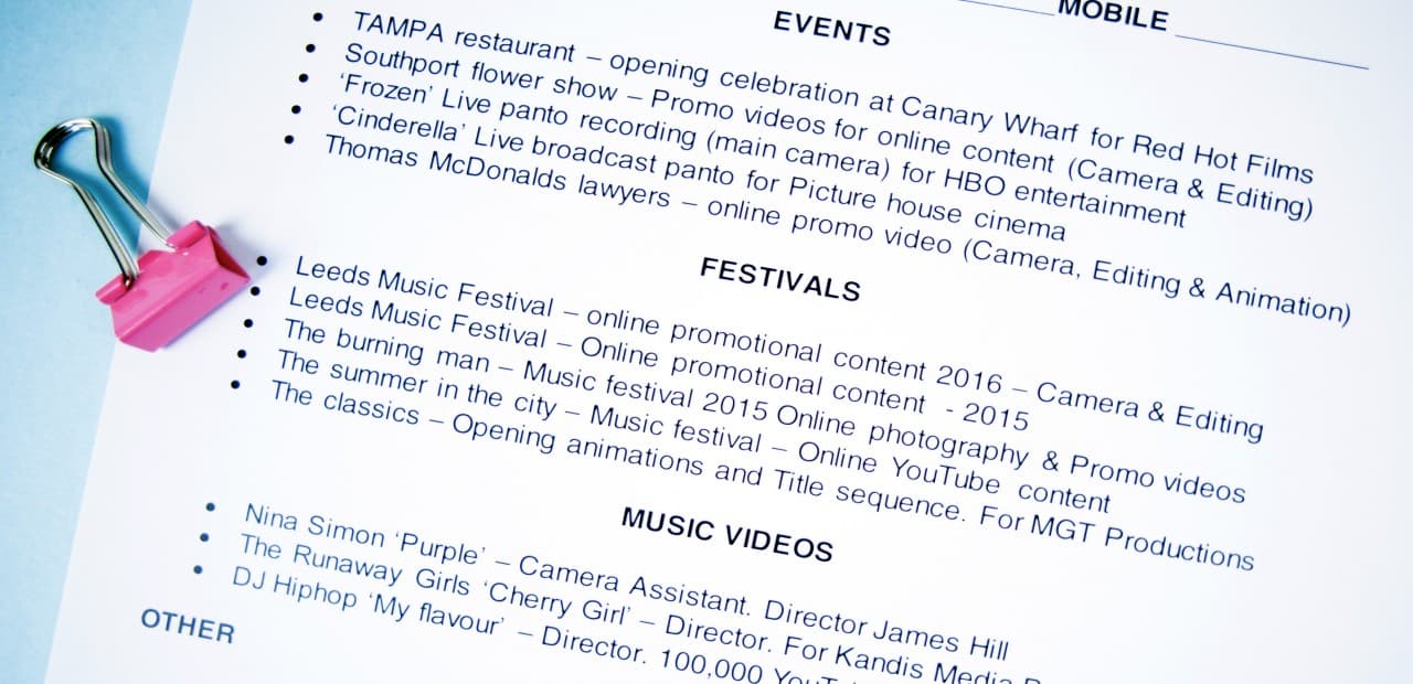 What Your Filmmaker CV Says About You