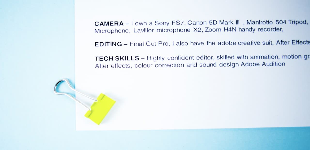 What Your Filmmaker CV Says About You