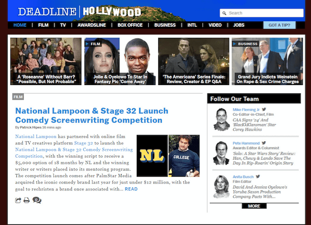 Stage 32 Joins Forces With National Lampoon to Find the Next Great Comedy Writer